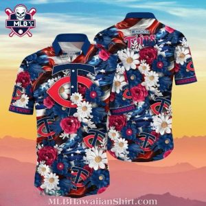4th Of July Independence Day – Minnesota Twins Floral Fanfare Hawaiian Shirt