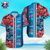 Blue And Orange Floral Pattern Detroit Tigers Tropical Hawaiian Shirt