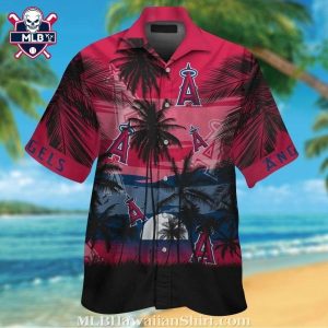 Angels Sunset Vibes Hawaiian Shirt With Beach And Palms