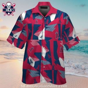 Angels Team Spirit Patchwork Hawaiian Shirt In Team Colors