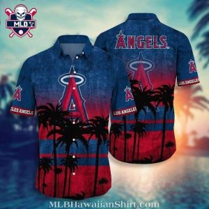 Angels Tropical Dusk Hawaiian Shirt With Palms And Gradient Background