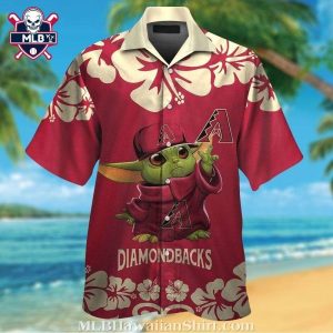 Arizona Diamondbacks Baby Yoda Hibiscus Hawaiian Shirt