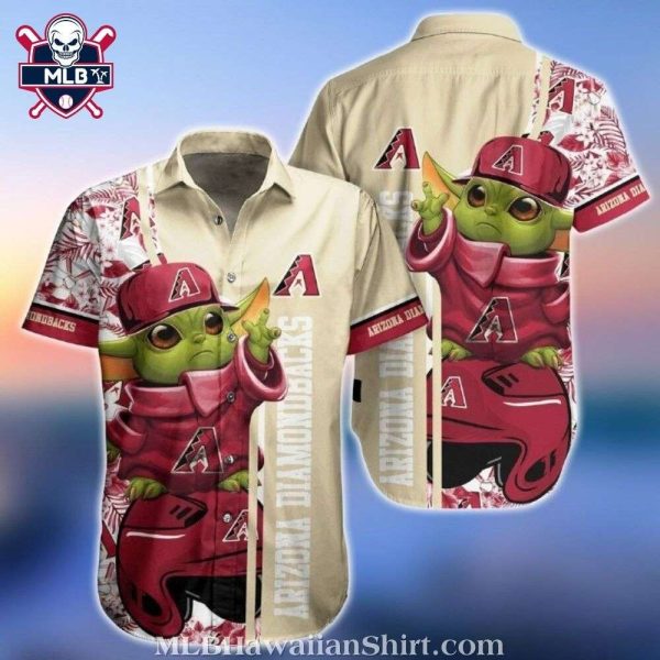 Arizona Diamondbacks Baby Yoda Tropical Floral Hawaiian Shirt