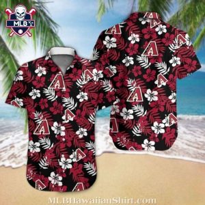 Arizona Diamondbacks Black Floral MLB Tropical Aloha Shirt