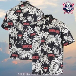 Arizona Diamondbacks Botanical MLB Hawaiian Shirt – Monochrome Elegance