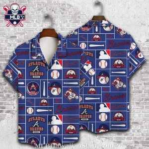 Atlanta Braves Baseball Essentials Hawaiian Navy Shirt