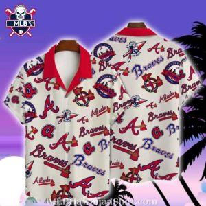 Atlanta Braves Classic Logo Splash Aloha Shirt