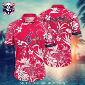 Atlanta Braves Crimson Hibiscus Hawaiian Shirt – Floral Fanfare