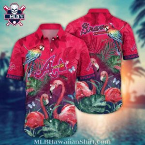 Atlanta Braves Exotic Bird of Paradise Hawaiian Shirt – Flamingo Fusion
