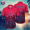 Atlanta Braves Classic Pinstripe Tropical Hawaiian Shirt