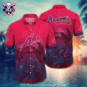 Atlanta Braves Exotic Canopy Hawaiian Shirt – Flamingo Twilight
