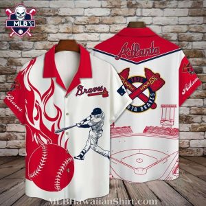 Atlanta Braves Fiery Pitch Aloha Shirt – Red And White
