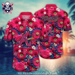Atlanta Braves Floral Crest Hawaiian Shirt – Vivid Blossom Collection