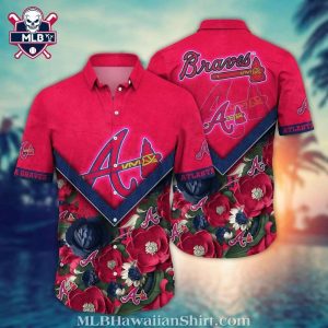 Atlanta Braves Floral Varsity Hawaiian Shirt – Garden Of Victory
