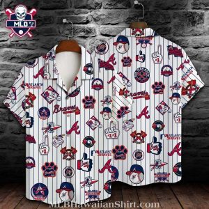 Atlanta Braves Iconic Emblem Hawaiian Aloha Shirt – Home Run White