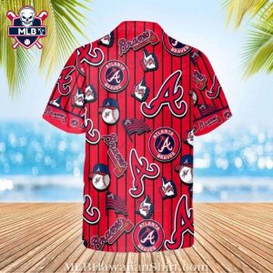 Atlanta Braves Iconic Red Hawaiian Shirt – Home Run Stripe Pattern