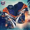 American Flag Themes With Tropical Elements Detroit Tigers Aloha Shirt