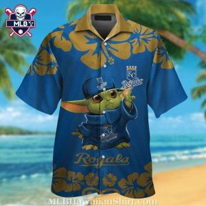 Baby Yoda Hibiscus Kansas City Royals Hawaiian Shirt