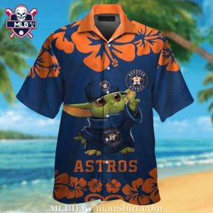 Baby Yoda Hibiscus Pattern Houston Astros Hawaiian Shirt
