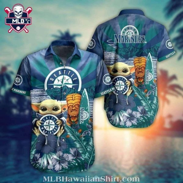 Baby Yoda Tiki Totem Seattle Mariners Hawaiian Shirt