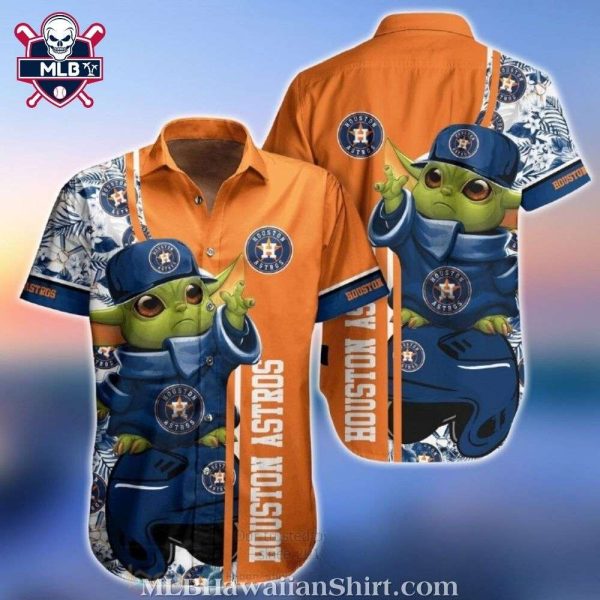 Baby Yoda Tropical Floral Houston Astros Hawaiian Shirt