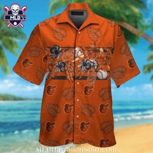 Baltimore Orioles Baseball And Tropical Foliage Hawaiian Shirt