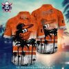 Baltimore Orioles Blue Tropical Hibiscus Aloha Shirt