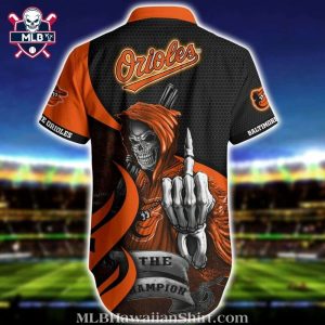 Baltimore Orioles Champion Skeleton Graphic Aloha Shirt