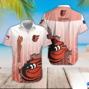 Baltimore Orioles Classic Pinstripe Hawaiian Shirt