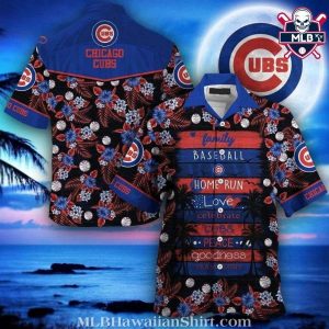 Baseball And Hibiscus – Chicago Cubs Hawaiian Spirit Shirt With Floral Overlay