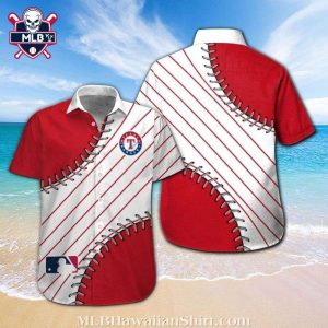 Baseball Seam Texas Rangers Hawaiian Shirt