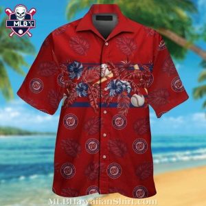 Baseball Tropics Washington Nationals Hawaiian Shirt – Nationals Passionate Red Aloha Shirt