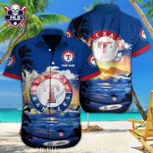 Beachfront Dreams Texas Rangers Customizable Hawaiian Shirt