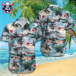 Beachside Reds Serenade – MLB Cincinnati Reds Calm Palms Hawaiian Shirt