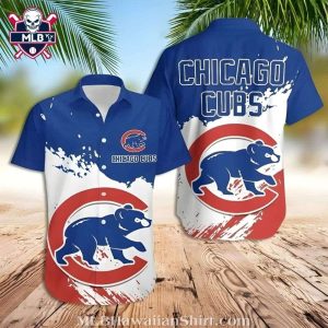 Bear Down Beachside – Chicago Cubs Aloha Shirt With Iconic Bear