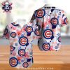 Blooming Fandom – Floral Badge Chicago Cubs Hawaiian Shirt