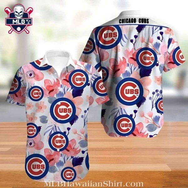 Blossom Pop – Chicago Cubs Floral Pink Aloha Shirt