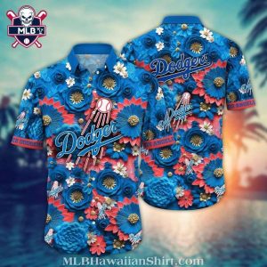 Blue Bloom LA Dodgers MLB Hawaiian Shirt – Vibrant Aloha Spirit