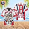 Boston Red Sox Botanical And Logo Print Tropical Hawaiian Shirt