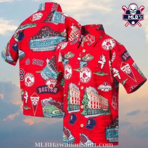 Boston Red Sox City And Champions Iconic Print Aloha Shirt