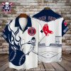 Boston Red Sox Classic White Floral Red Aloha Shirt