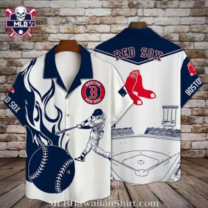 Boston Red Sox Cool Blue Pitch Hawaiian Shirt