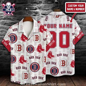 Boston Red Sox Custom Jersey-Style Hawaiian Shirt