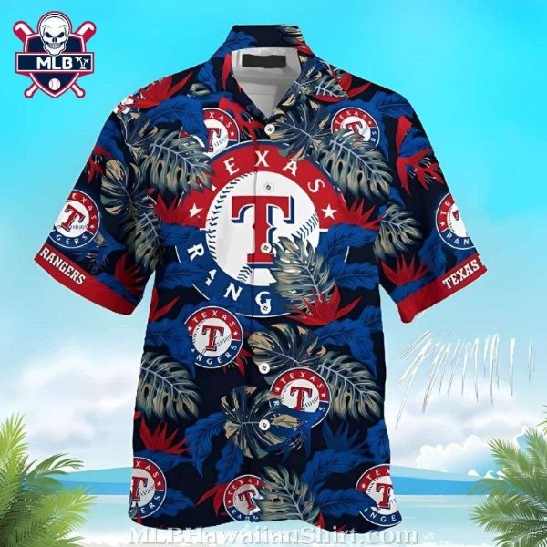 Botanical Pitch Texas Rangers Tropical Hawaiian Shirt