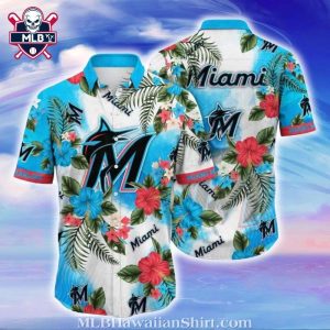Breezy Miami Florals – Miami Marlins Tropical Hawaiian Shirt