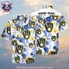 Mickey Mouse Pittsburgh Pirates Aloha Shirt Wth Tropical Hibiscus Design