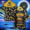 Beachside Baseball – Milwaukee Brewers Sunset Palm Hawaiian Shirt