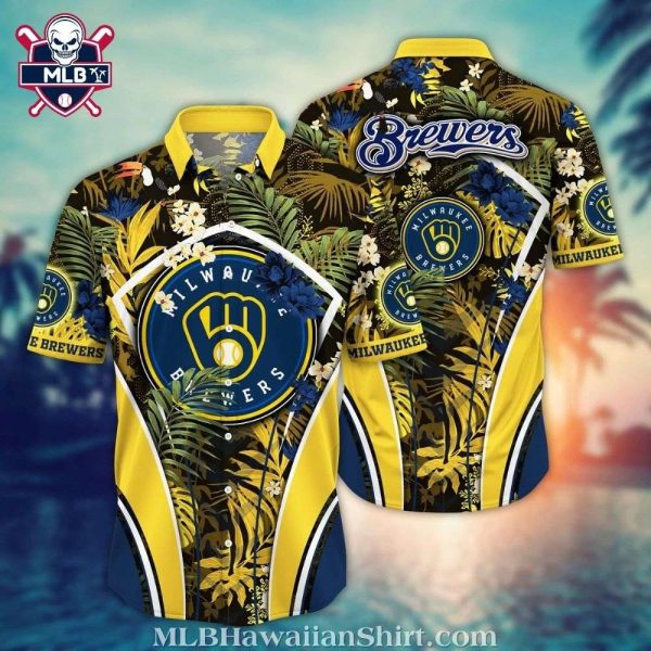 Brewers’ Jungle Fever – Milwaukee Tropical Floral Hawaiian Shirt