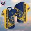 Beachside Baseball – Milwaukee Brewers Sunset Palm Hawaiian Shirt