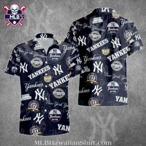 Bronx Bombers Iconic Logos NY Yankees Hawaiian Shirt